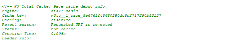 W3 Total Cache - rejected URI